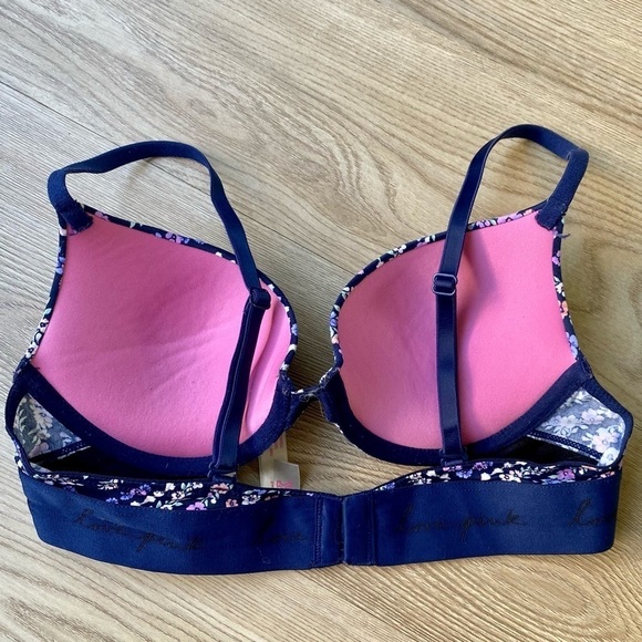 PINK by VS Wear Everywhere Push-up Blue & Pink Floral Bra - Picture 5 of 8